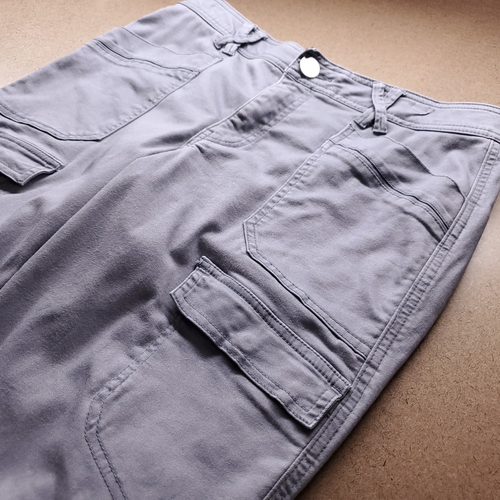Democracy "Ab"solution Utility Cargo Pants Women 10 Gray Gorp Streetwear Tech - Picture 10 of 13